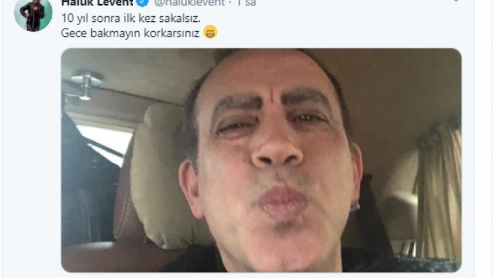 Haluk Levent sakalını kesti