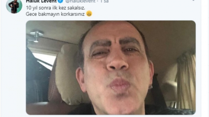 Haluk Levent sakalını kesti