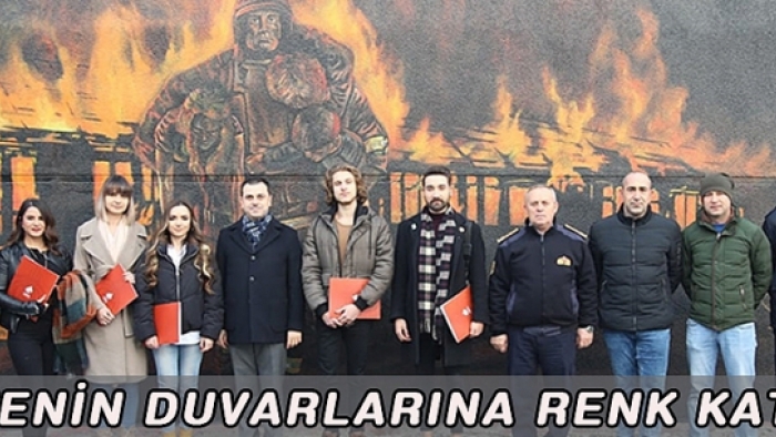 İTFAİYENİN DUVARLARINA RENK KATTILAR